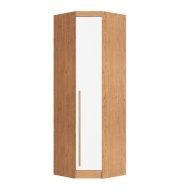 Imagem de Guarda-roupa Canto Oblíquo 1 Porta Infinity Cedro/ Branco Line