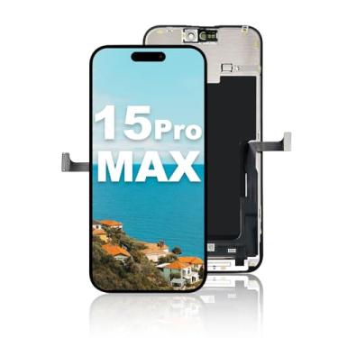 Imagem de Substituição de tela para iPhone 15 Pro Max, tela LCD Full HD por atacado, montagem de moldura digitalizadora de toque 3D com adesivo à prova d'água para (modelos A2849, A3105, A3106, A3108) 6,7