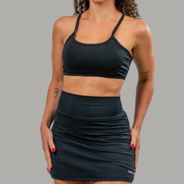 Imagem de Conjunto Top Nadador + Short Saia Academia com Bolsos internos para ce