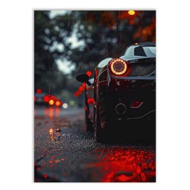 Imagem de Placa Decorativa Carro Esportivo Lanterna Angulo Decoração Poster Quarto Sala