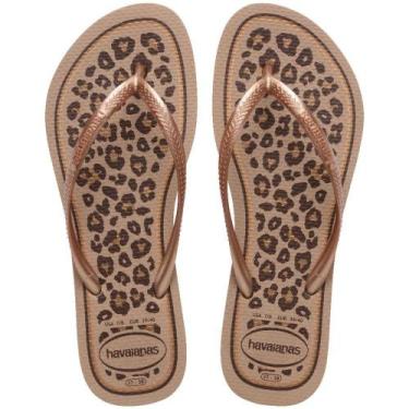 Imagem de Chinelo Havaianas Feminino SLIM Animals 35/36 Rose GOLD (PAR)