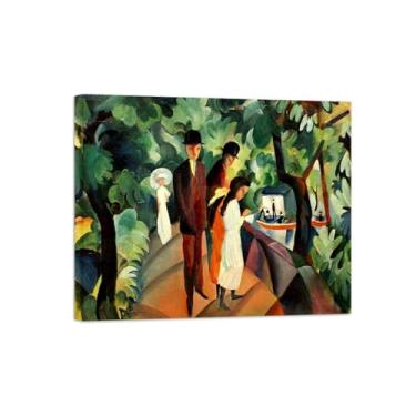 Imagem de Pinturas Famosas em Tela-Quadros Decorativos-Walk on Bridge-Pôster e Impressões para Sala de Estar e Casa 80x95cm31x37in Tela Embrulhada