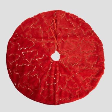 Imagem de Saia Para Árvore de Natal Pelúcia Vermelha 60cm - Gici Christmas