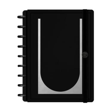 Imagem de Caderno de Disco ISCOOL Capa Dura Monograma Minimal Perfil M Preto Letra (Letra U)