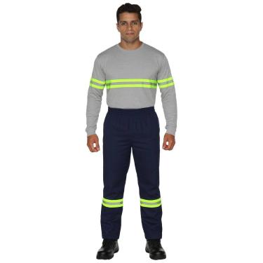 Imagem de Calça operacional  masculina cós elástico com faixas refletivas