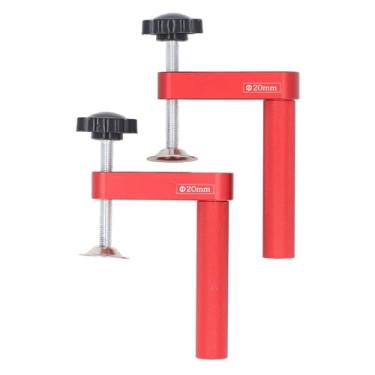 Imagem de Crampo de cão de banco de 20 mm de alumínio de alumínio de 20 mm de bancada manual cães pinça de buraco com almofadas de silicone para moagem de madeira de moagem lixando 2pcs