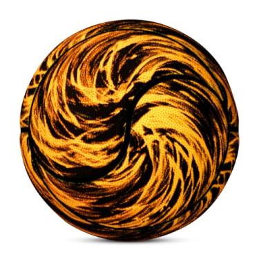 Imagem de Kuangmi Bola de basquete Yin Yang, tamanho oficial 7 (75 cm), pneu médio exclusivo em forma de Tai Chi, para interior e exterior, preto e dourado