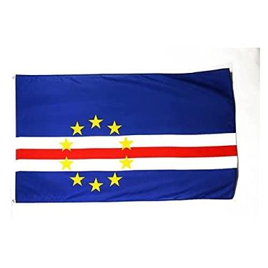 Imagem de AZ FLAG - Bandeira de Cabo Verde - 150 x 90 cm - Faixa cabo-verdiana de poliéster leve com dois ilhós de latão - Resistente ao desbotamento - Cores vivas - 9,5 x 1,5 m - 8 x 5 pés