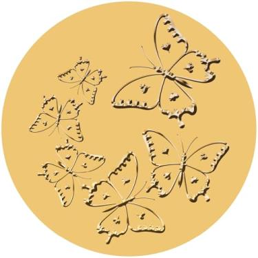 Imagem de CRASPIRE 100 pçs adesivo de folha dourada 5 cm selo certificado borboleta ouro em relevo redondo insetos etiqueta autoadesiva para envelopes, cartão de convite, diplomas, prêmios, decoração de