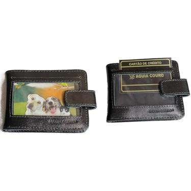 Imagem de Carteira Masculina Águia em Couro Legítimo com Visor Externo e Fecho de Botão – Estilo, Segurança e Funcionalidade