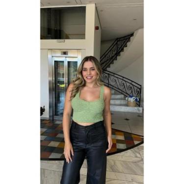 Imagem de Blusa Modal Cropeed Regata Feminina Basica Estilo Blogueira Ondas - Vi