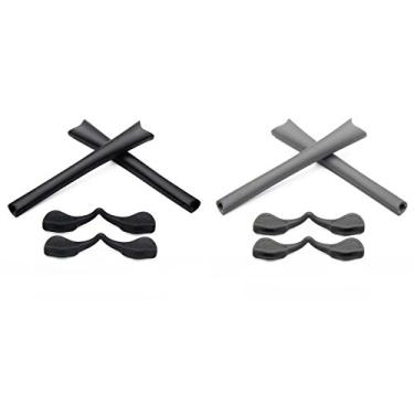 Imagem de Eye Opening Stuff 2 pares de kits de reposição para óculos de sol Oakley Radar Path/Range/Pitch/Edge OO9184 - preto e cinza