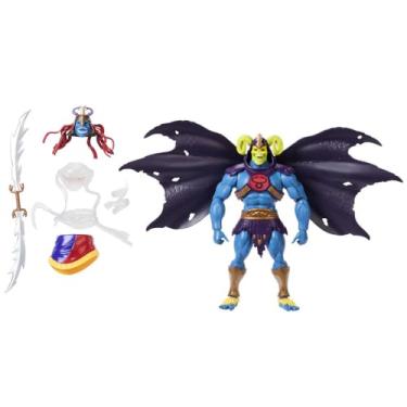 Imagem de Masters of the Universe Origins X ThunderCats Skell-Ra Figura de ação articulada dos anos 80, Skeletor e Mumm-Ra, 12,7 cm, espada, cabeças, armadura e camada intercambiáveis, JFX01