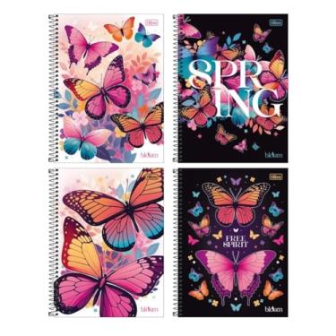 Imagem de Caderno Espiral Universitário Tilibra com 80 Folhas Bloom Feminino Capa Dura Estudante Anotações