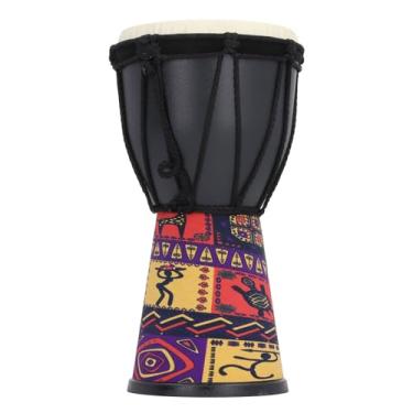 Imagem de Tambor africano de 4 polegadas Pintado Design Projeto artificial Drum de percussão de pele de carneiro Para crianças adultos amantes de música diy
