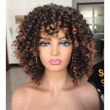 Imagem de Peruca Annivia Short Curly Afro Darkest Brown para mulheres negras
