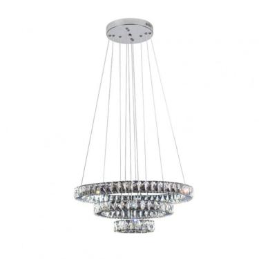 Imagem de Pendente Led Redondo 03 Aros 77w 4000k 200x400x600 Mm Tokyo Bronzearte Inox