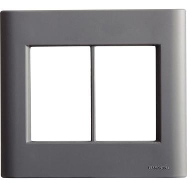Imagem de Placa 6 Postos 4x4 Tramontina Giz Titânio Soft Touch Sem Suporte Tramontina