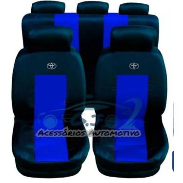 Imagem de capa para banco de carro em couro cor azul Etios 2018 - gj acessorios