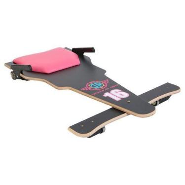 Imagem de Carrinho de Rolimã F1 Preto e Rosa 16 em MDF - Multidecor