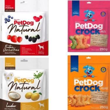 Imagem de Kit 4 Petdog Natural E Crock Super Premium Para Cães - Pet Dog
