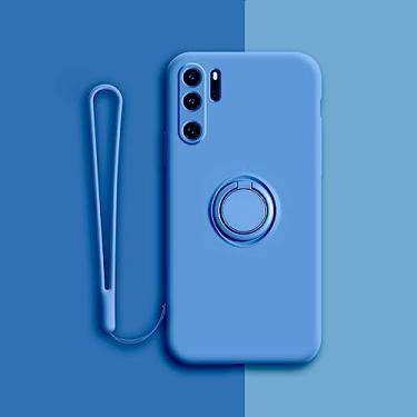 Imagem de Capa magnética de silicone para Huawei P30 P20 Pro P30Pro P20Pro P40 Nova 5T Mate Honor 20 Capa com suporte de anel P 30 A, azul, para Huawei P30