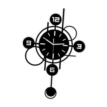 Imagem de Generic Relógio de parede tipo pêndulo, minimalista, prático, para decoração de casa, para sala de jantar e sala de estar, Preto 50cm