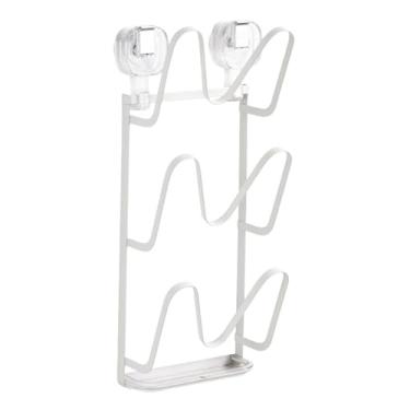 Imagem de Ioensy Organizador de tampa de panela, porta de armário, montagem na parede, 3 camadas, fácil acesso, suporte prático para tábua de corte, suporte para tampa, Branco