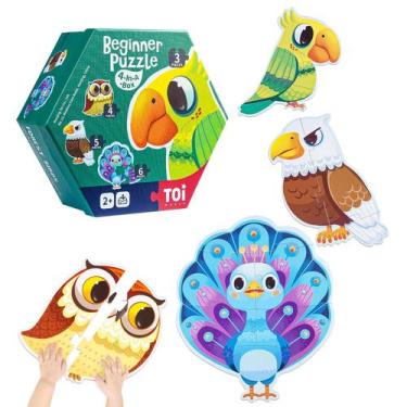 Imagem de Puzzle TOI Large Piece Toddler de 2 a 4 anos, Forest Birds, 4 pacotes