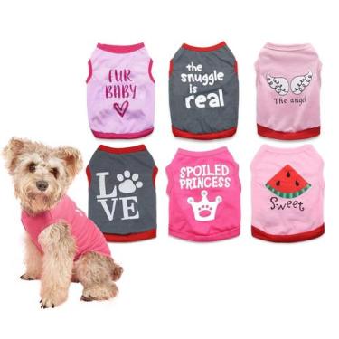 Imagem de Dog Clothes DroolingDog, 6 pacotes de camiseta para cães pequenos