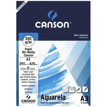 Imagem de Bloco Aquar. Mix Media 300gr 7181 A3 Canson