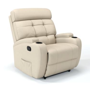 Imagem de Poltrona do Papai Reclinável Manual em Couro Bovino Damie