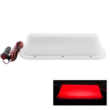 Imagem de Capa em branco com fita LED vermelha 12V DC carro táxi táxi luz de sinalização magnética com cabos de alimentação de isqueiro de 3 m
