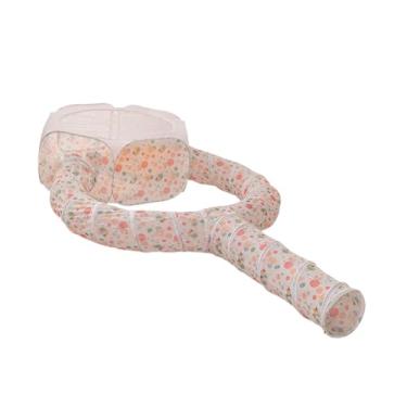 Imagem de IEUDNS Tenda para gatos com túnel, brinquedo de atividade, casa de brinquedo de malha, tenda dobrável portátil, cercado para gatos, playground para filhotes,
