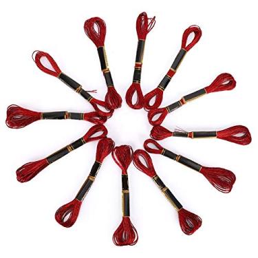 Imagem de RiToEasysports 24pcs Brilhante e Trançado Red Stick Sedk para Costura e Bordado Ferramentas, Tópico de Ponto Cruzado para Amantes de Ponto Cruz, Fios de Poliéster para Pulseiras de Amizade, Artesanato Infantil