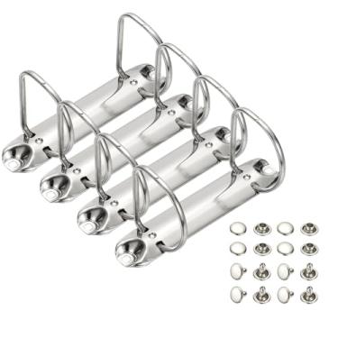 Imagem de PATIKIL B7 Mecanismos de fichário de 2 furos, conjunto de 4 anéis D de 2,5 cm, agendador de fichário de substituição de folhas soltas para organizadores, acessórios de pasta de armazenamento de papel