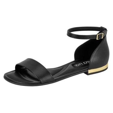 Imagem de Sandalia Beira Rio Tira Larga Calcanhar Fechado, 35, Preto