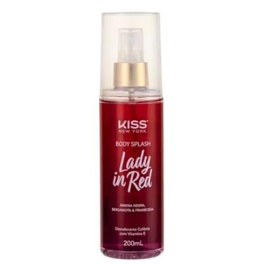 Imagem de Body Splash Lady in Red, Kiss New York, Desodorante Colônia com Vitamina E, Notas de Ameixa Negra, Bergamota e Framboesa, 200ml, Aroma Delicado e Envolvente