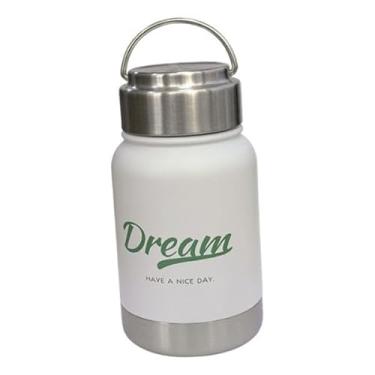 Imagem de Dynwave Garrafa térmica de aço inoxidável com parede dupla, copo de viagem com isolamento térmico, boca larga, para bebidas, para casa, viagens e escritório, Branco