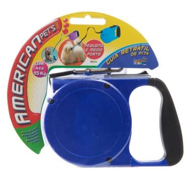 Imagem de Guia Retrátil De Fita 3 Metros Com Capacidade De 15 Kg - 155 - American Pets