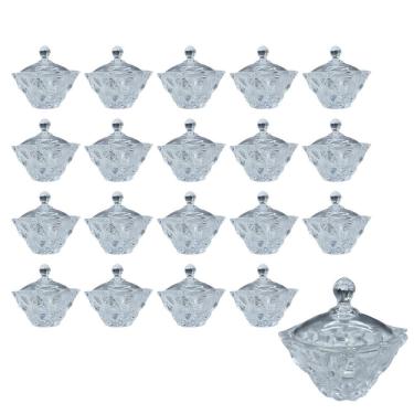 Imagem de Kit 20 Potiche Baleiro Bomboniere Vidro Doces Tampa 245Ml