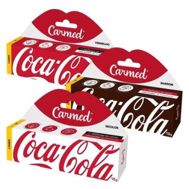Imagem de Kit 3 Hidratante Labial Carmed Coca Cola 10g Cada