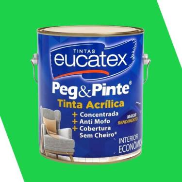 Imagem de Tinta para parede Peg Pinte 3,6L Sem Cheiro Anti Mofo Eucatex, Verde R
