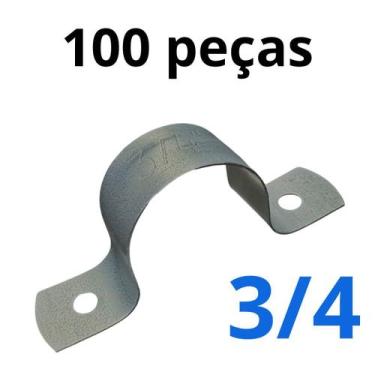 Imagem de Abraçadeira Tipo U 34 Polegada C 100 Peças Primus Já Cor Prateado - PR