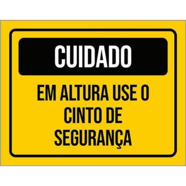 Imagem de Placa Cuidado Em Altura Use Cinto De Segurança 36X46