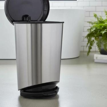 Imagem de Lixeira com pedal label inox  10 litros - ARQPLAST