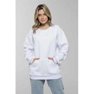 Imagem de Blusão de Moletom Branco Unissex para Sublimação - Conforto e Estilo -