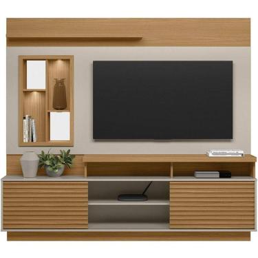 Imagem de Rack com Painel para TV até 60 polegadas Linea Brasil Eldorado 2.0, Nature e Off White