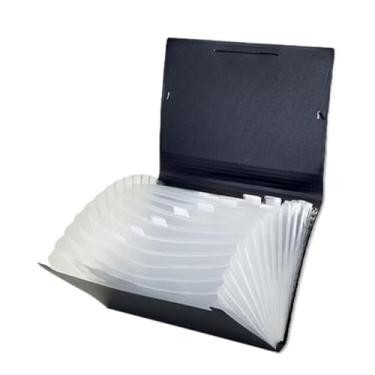 Imagem de Pasta Sanfonada A4 com 12 Divisórias em Plástico - Pasta Organizadora para Documentos Escolares e de Trabalho, Pasta com Material Impermeável - Cores a Escolher(Preto)