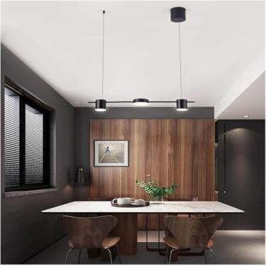 Imagem de Lustre moderno LED, minimalista - Lustre de restaurante, moderno, minimalista, longo, luminária de mesa de jantar, balcão de bar, lustre longo, decoração moderna